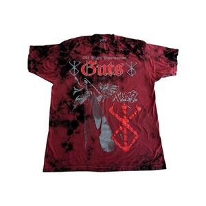 Berserk Guts Metallic Red Tie-Dye T-Shirt Size Large